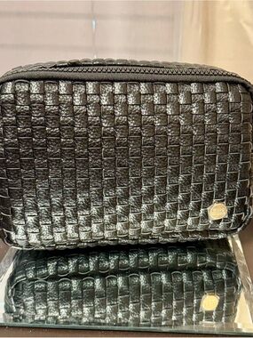 Gold Blush Black Woven Crossbody Bestie Bag  BNWT